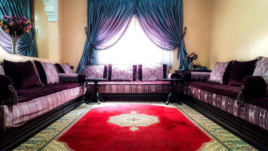 Traditional Moroccan salon at Villa Annakhil Marrakech
